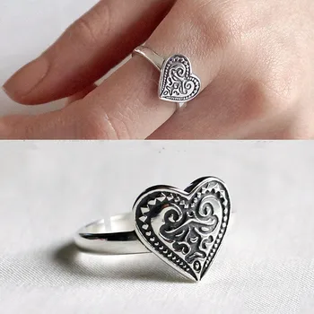 Retro Vintage Authentic S925 Sterling Silver Fine Jewelry Love HEART shape Open rings adjust J412
Retro Vintage Authentic S925 Sterling Silver Fine Jewelry Love HEART shape Open rings adjust J412