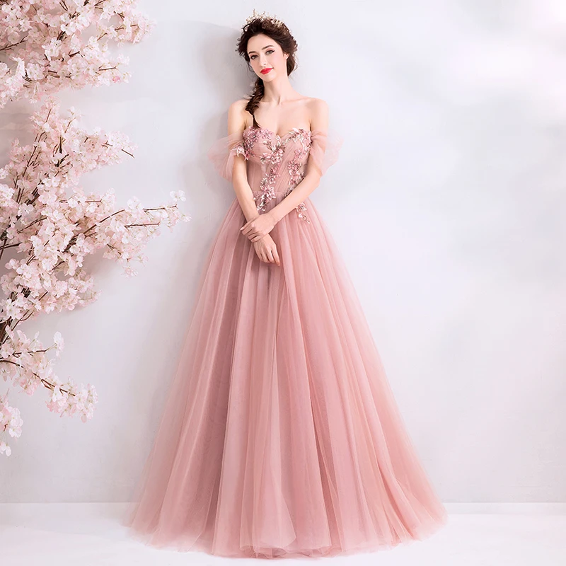 Romantic Off The Shoulder Long Prom Dresses A-line Fairy Red Bean Powder Formal Party Dress 2019 Hot Sale Vestidos De Prom Gowns
Romantic Off The Shoulder Long Prom Dresses A-line Fairy Red Bean Powder Formal Party Dress 2019 Hot Sale Vestidos De Prom Gowns