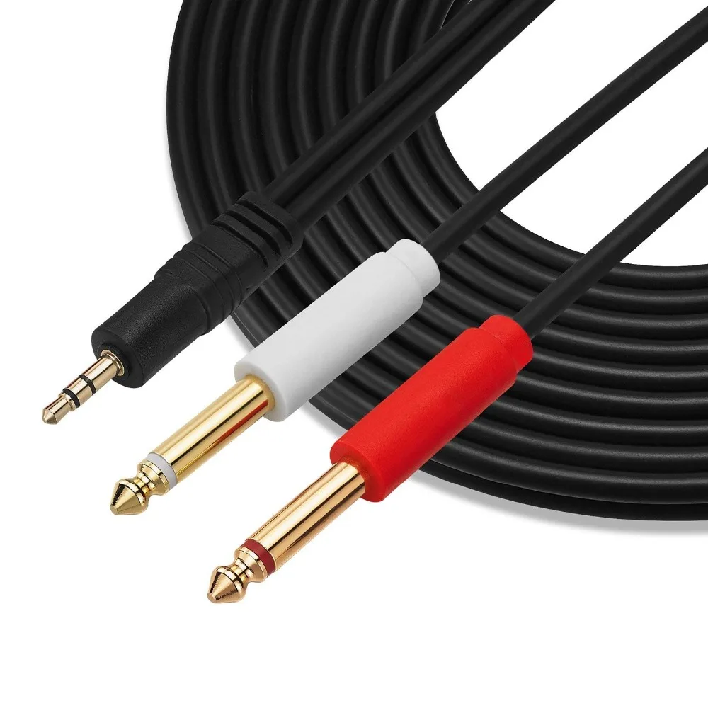 GREATLINK Gold Plated 3.5mm 1/8" TRS to Dual 6.35mm 1/4" TS Mono Y-Cable Splitter Cord for iPhone, iPod, Computer Sound Cards
GREATLINK Gold Plated 3.5mm 1/8" TRS to Dual 6.35mm 1/4" TS Mono Y-Cable Splitter Cord for iPhone, iPod, Computer Sound Cards
