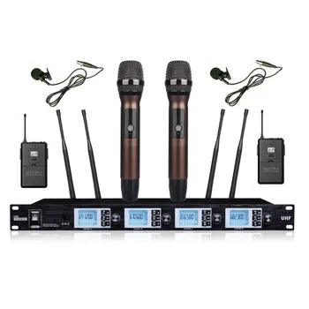 Bolymic 4 Channels wireless Vocal microphone 2 Handheld 2 Lapel UHF Professional Stage Headset Microphone lavalier For School 
Bolymic 4 Channels wireless Vocal microphone 2 Handheld 2 Lapel UHF Professional Stage Headset Microphone lavalier For School