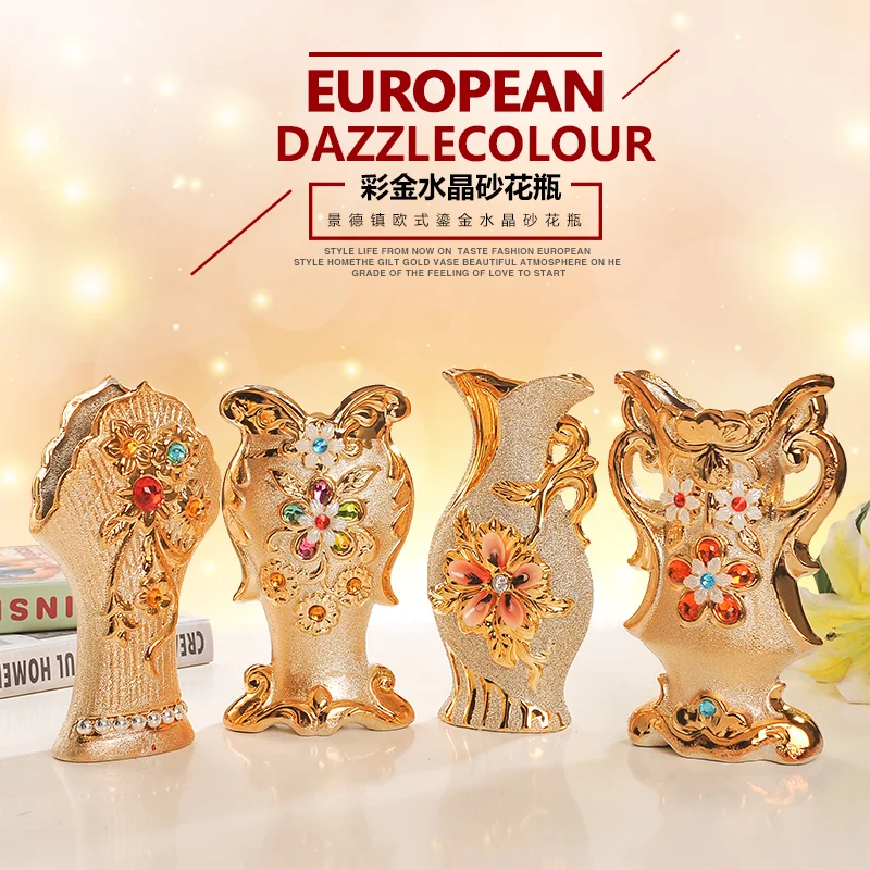 ceramic European small vase gold wedding flowers inserted Home Furnishing living room decoration crafts
ceramic European small vase gold wedding flowers inserted Home Furnishing living room decoration crafts