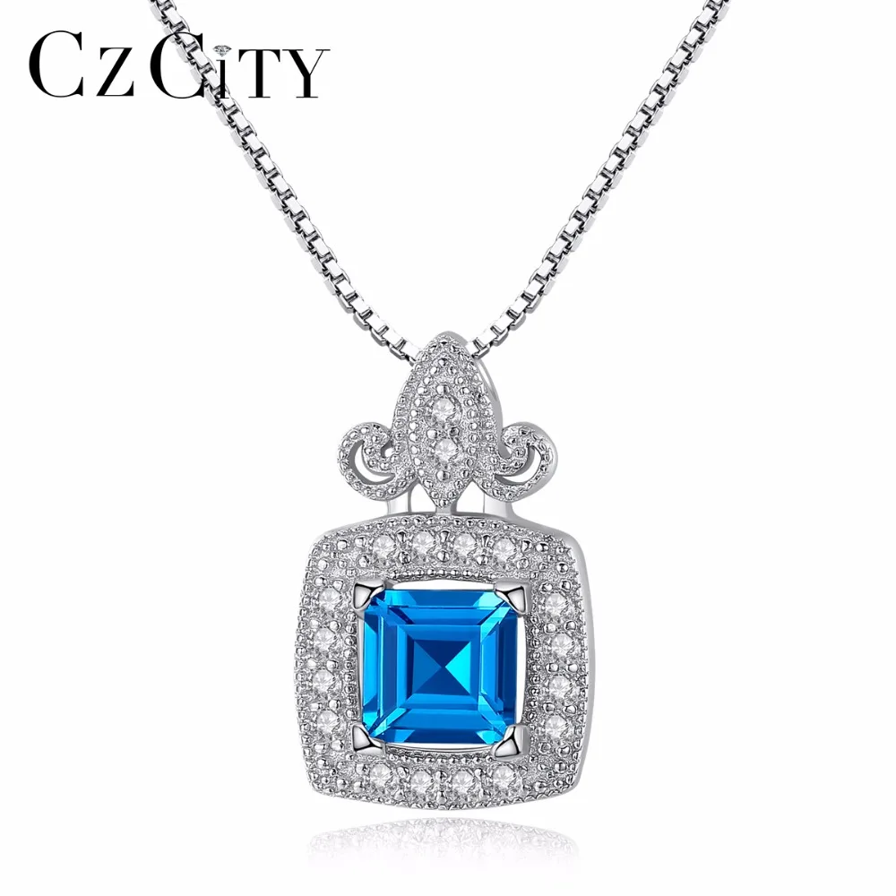 CZCITY Topaz Pendant 925 Sterling Silver Carved London Greyish Green Blue Top Pendant Necklace Fine Jewelry Wedding Bridal Gifts
CZCITY Topaz Pendant 925 Sterling Silver Carved London Greyish Green Blue Top Pendant Necklace Fine Jewelry Wedding Bridal Gifts
