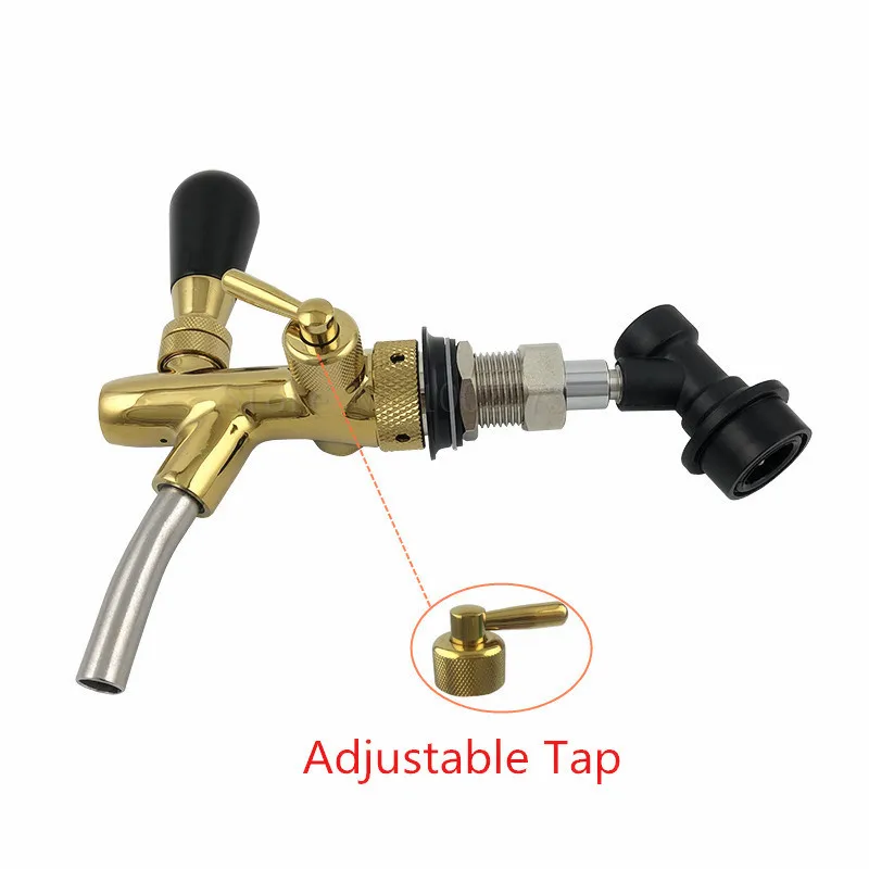 Draft Beer tap Faucet Adjustable faucet Golden plating with Liquid ball lock Dis-connector homebrew Wine Beer making Bar Tool
Draft Beer tap Faucet Adjustable faucet Golden plating with Liquid ball lock Dis-connector homebrew Wine Beer making Bar Tool
