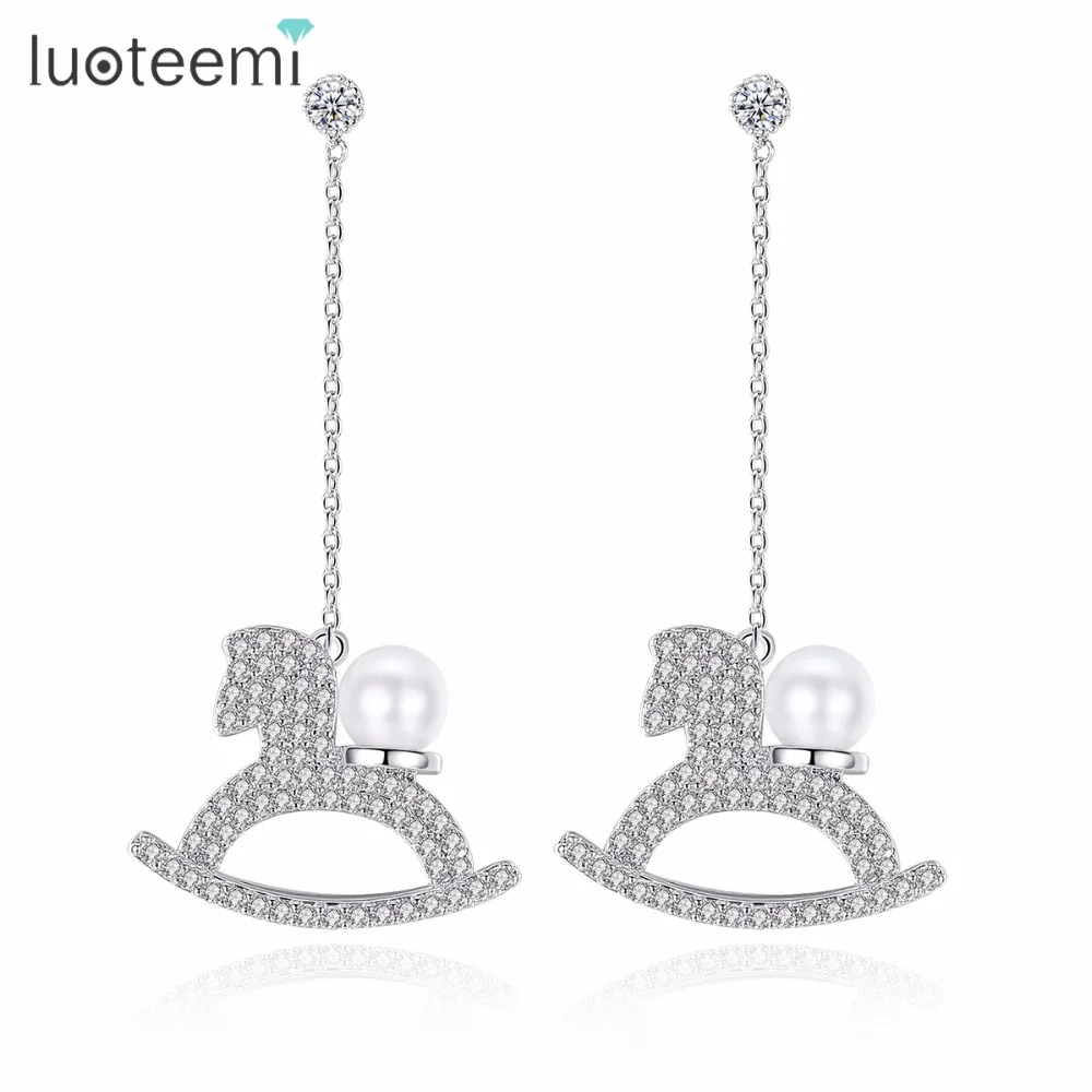 LUOTEEMI Loveliness Good Vogue Long Line Animal Trojan Shape Drop Earrings Clear CZ with Imitation Pearl Romantic For Women
LUOTEEMI Loveliness Good Vogue Long Line Animal Trojan Shape Drop Earrings Clear CZ with Imitation Pearl Romantic For Women