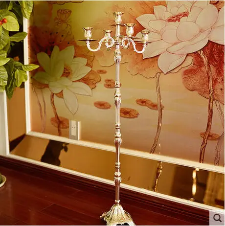 H106cm 5-arm silver plate big floor candle holders silver candlestick wedding candelabra tall candelabras for home decor ZT085
H106cm 5-arm silver plate big floor candle holders silver candlestick wedding candelabra tall candelabras for home decor ZT085
