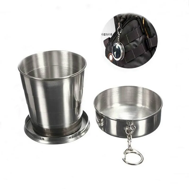 Camping Folding Cup Portable Outdoor Travel Stainless Steel Coffee Tea Mug Cup Collapsible Cup Keychain For Camping/Travel/Home
Camping Folding Cup Portable Outdoor Travel Stainless Steel Coffee Tea Mug Cup Collapsible Cup Keychain For Camping/Travel/Home