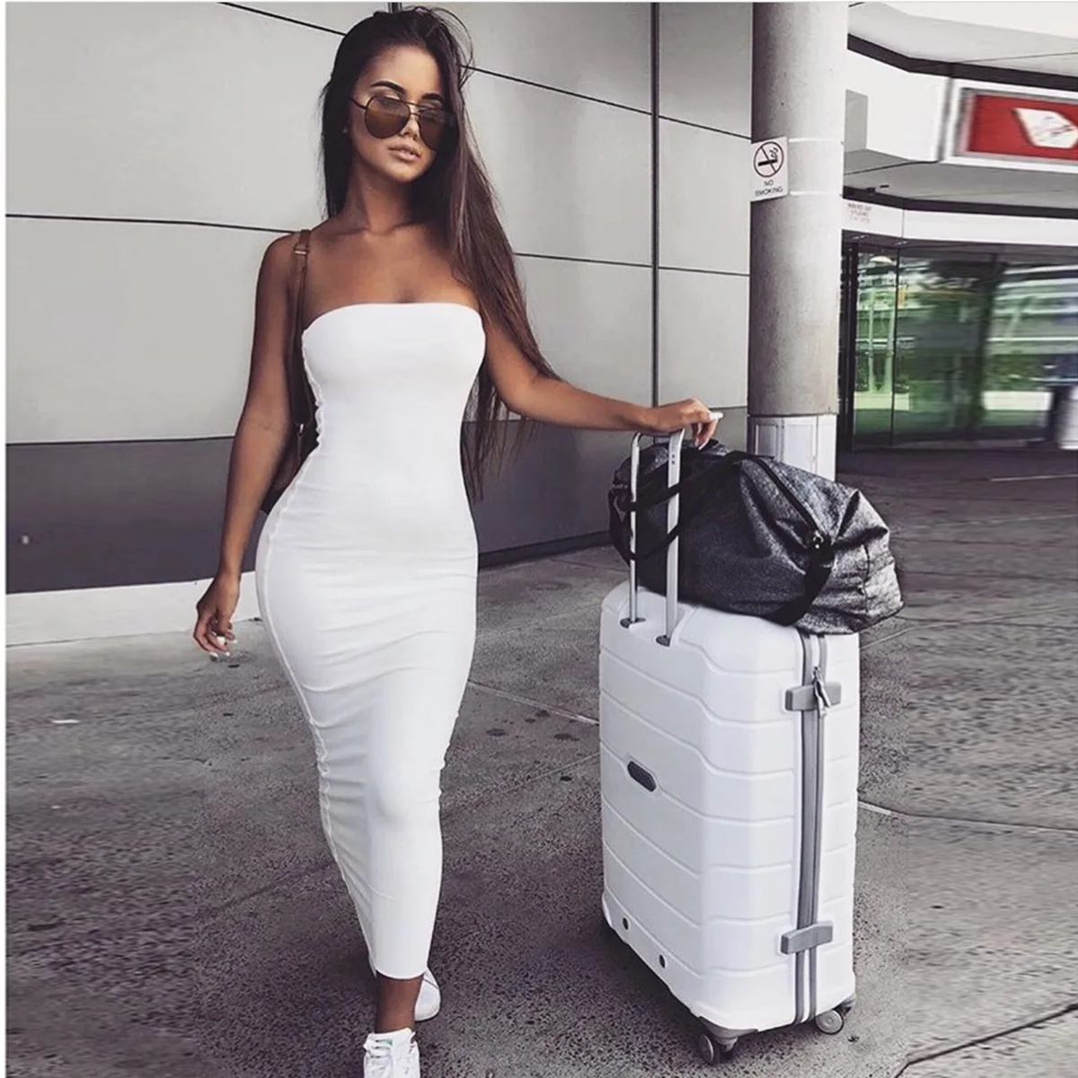 Summer Women's Sexy Sleeveless Wrapped Long Beach Dress Ladies Strapless Modal Mid-calf Sheath Dresses Vintage Midi Dress
Summer Women's Sexy Sleeveless Wrapped Long Beach Dress Ladies Strapless Modal Mid-calf Sheath Dresses Vintage Midi Dress