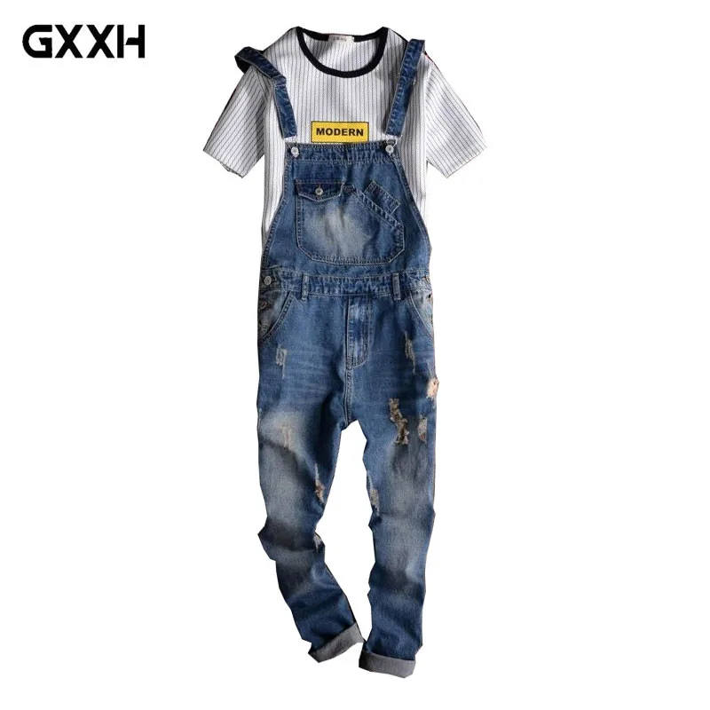 New Male Suspenders New Casual Light Blue Denim Overalls Ripped Jeans Pockets Men's Bib Jeans Boyfriend Jumpsuits Size 4XL 5XL
New Male Suspenders New Casual Light Blue Denim Overalls Ripped Jeans Pockets Men's Bib Jeans Boyfriend Jumpsuits Size 4XL 5XL