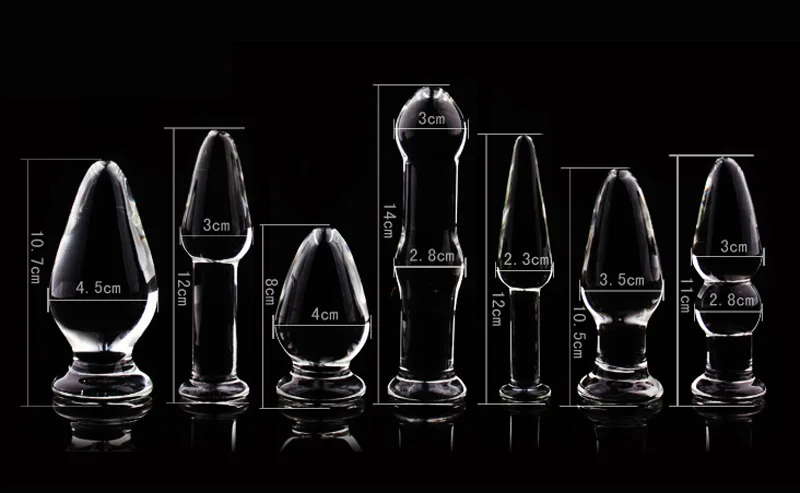 1Pc Glass Anal Butt Plugs Crystal Dildos Beads Ball Erotic Stimulator Fake Penis Female Masturbate Sex Toys for Couples 3