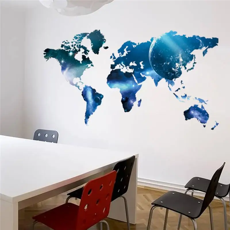 3d Blue Space World Map Wall Stickers For Office Study Room Livingroom Home Decoration Diy Print Mural Art Pvc Wall Decals
3d Blue Space World Map Wall Stickers For Office Study Room Livingroom Home Decoration Diy Print Mural Art Pvc Wall Decals