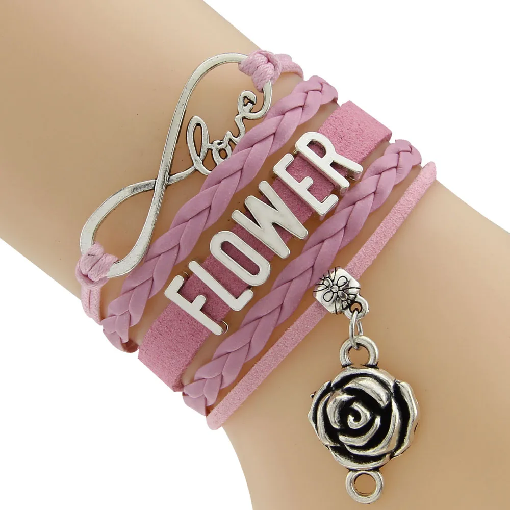 Waxed Cord And Braided Cord Rose Flower Bracelets 2016 New Patterns 5 Colors Wording FLOWER Europe Style Drop Shipping
Waxed Cord And Braided Cord Rose Flower Bracelets 2016 New Patterns 5 Colors Wording FLOWER Europe Style Drop Shipping