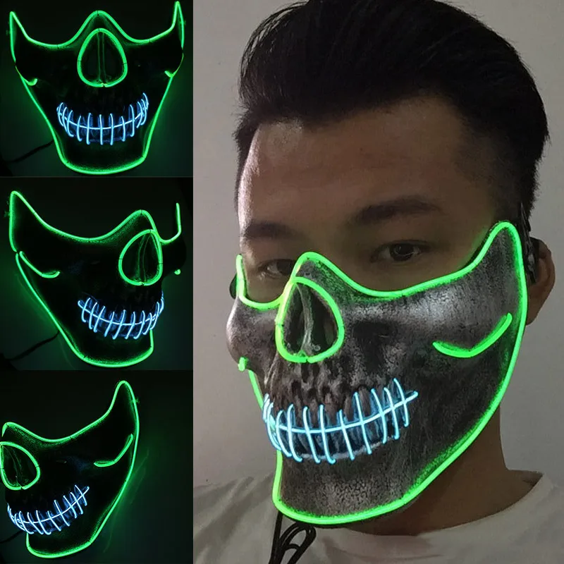 Skull Skeleton LED Mask Halloween Cold Light Half Face Luminous Masks for Party MYDING
Skull Skeleton LED Mask Halloween Cold Light Half Face Luminous Masks for Party MYDING