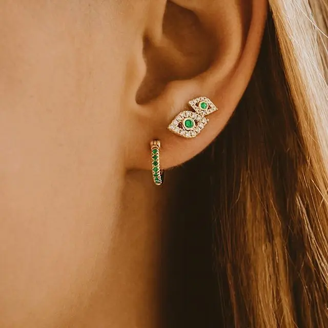 white green cubic zirconia double evil eye stud earring for girl women lucky Turkish eye jewelry
white green cubic zirconia double evil eye stud earring for girl women lucky Turkish eye jewelry