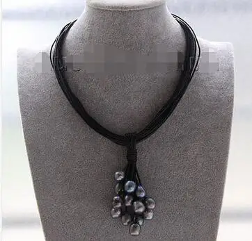 Free Shipping new hot Choker 18" 15row 14mm peacock black pearls Black leather Pendant necklace
Free Shipping new hot Choker 18" 15row 14mm peacock black pearls Black leather Pendant necklace