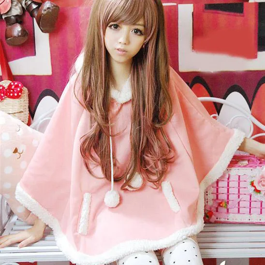 Autumn Japanese Batwing Sleeve Pullovers Hoodies Soft Fleece Girls Ball Doll Cloak Sweet Winter Warm Cape Cute Women Pullover
Autumn Japanese Batwing Sleeve Pullovers Hoodies Soft Fleece Girls Ball Doll Cloak Sweet Winter Warm Cape Cute Women Pullover