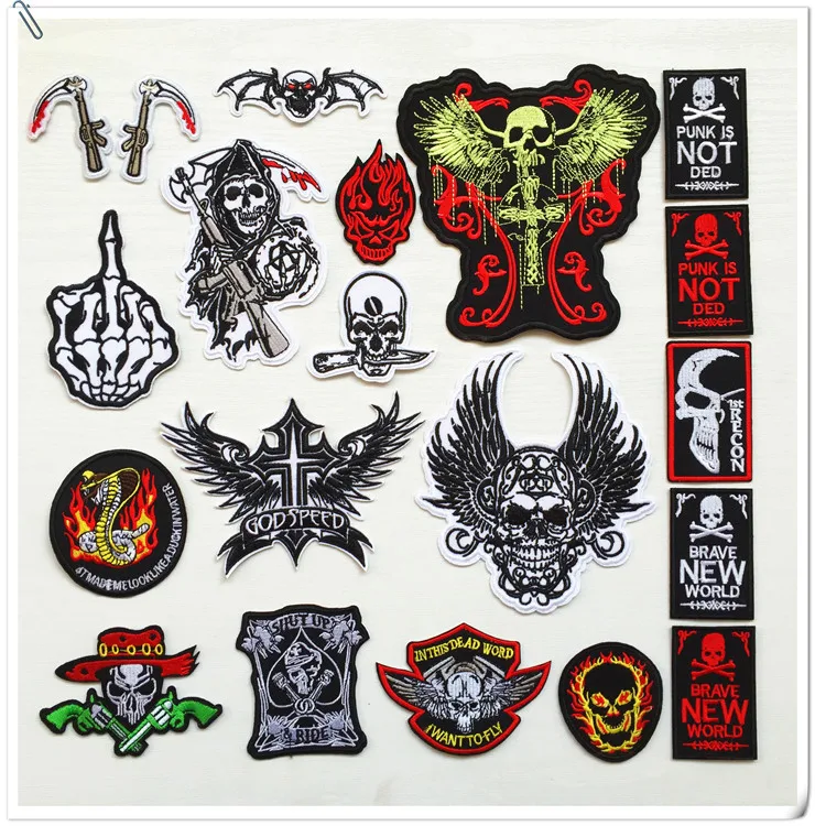 FFLACELL Skull Punk Patch Rock Sew On Embroidered Band Patches For Clothes Stickers Cool Pirate Patch Hippie
FFLACELL Skull Punk Patch Rock Sew On Embroidered Band Patches For Clothes Stickers Cool Pirate Patch Hippie