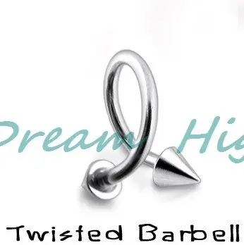 

Twisted Barbell Nose Piercing Wholesale 316L Surgical steel Lip Ring earring body Jewelry 100% Guaranteed Promotional Product