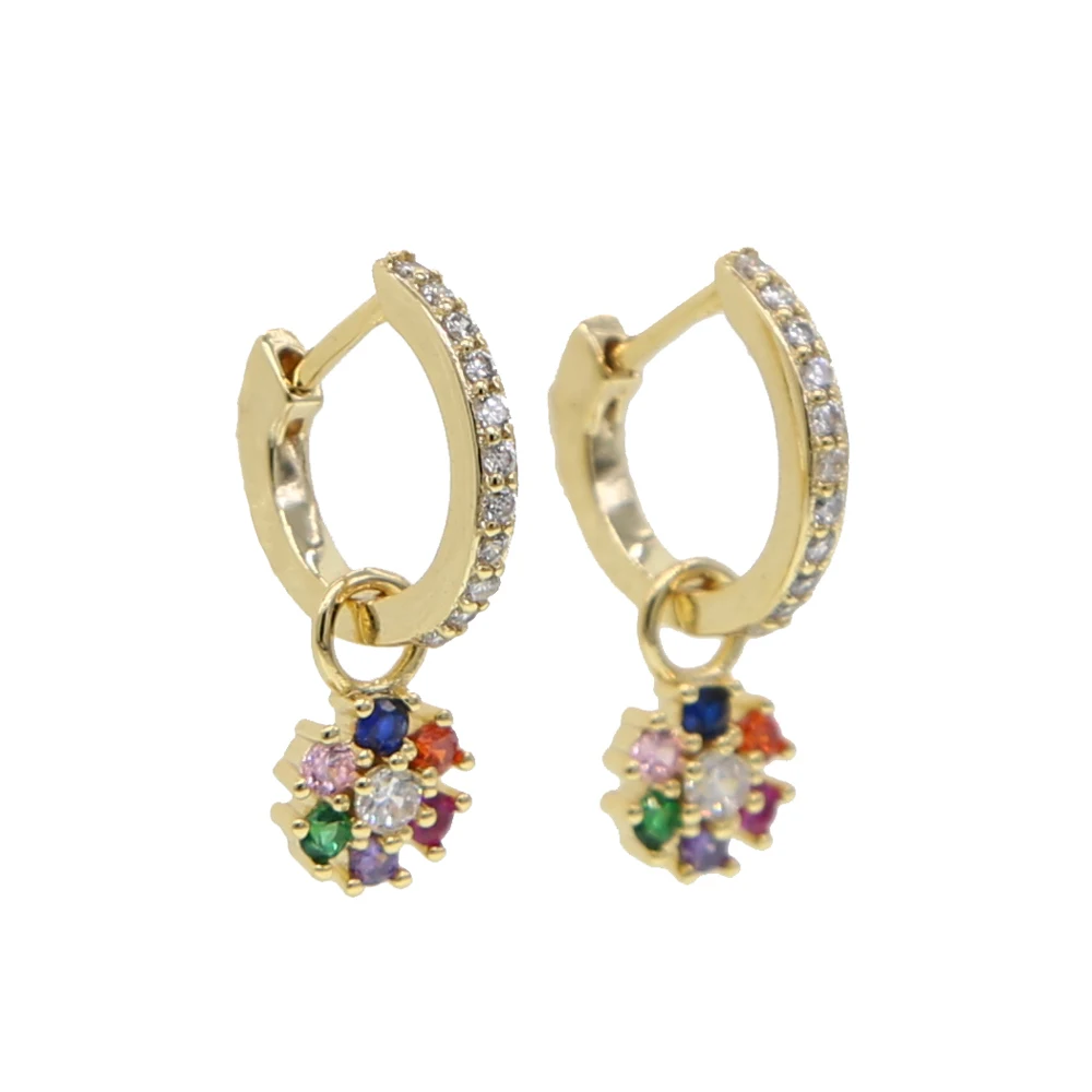 drop shipping small mini hoop earring with mini flower charm earring paved rainbow cz for women wedding earrings gift
drop shipping small mini hoop earring with mini flower charm earring paved rainbow cz for women wedding earrings gift