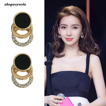 2019 New Silver Needle Earrings Female Black Temperament Dynamic Earrings Multi-layer Circle Rhinestone Net Red Earrings Brincos
2019 New Silver Needle Earrings Female Black Temperament Dynamic Earrings Multi-layer Circle Rhinestone Net Red Earrings Brincos