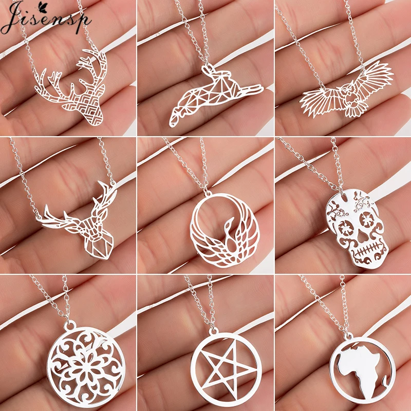 Jisensp Stainless Steel Deer Rabbit Pendant Necklace Women Boho Jewelry Cute Star Moon Chain Necklaces Collier Femme Wholesale
Jisensp Stainless Steel Deer Rabbit Pendant Necklace Women Boho Jewelry Cute Star Moon Chain Necklaces Collier Femme Wholesale
