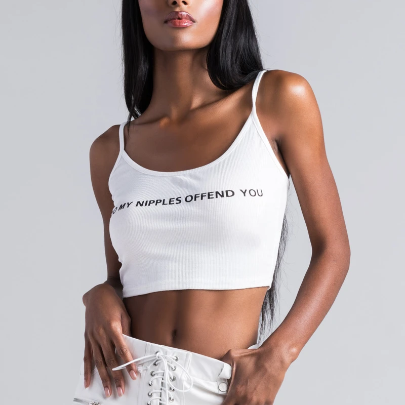 DO MY NIPPLES OFFEND YOU RIBBED CROP TOP