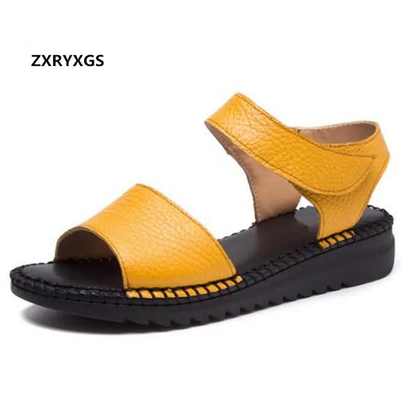Hot Top Soft Cowhide Leather Sandals Casual Shoes Woman Flat Sandals 2022 New Sewing Summer Sandals Open Shoes Casual Sandals
Hot Top Soft Cowhide Leather Sandals Casual Shoes Woman Flat Sandals 2022 New Sewing Summer Sandals Open Shoes Casual Sandals