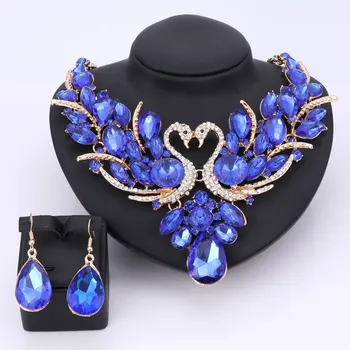 Beautiful Blue Crystal Swan Bridal Jewelry Set Gold Color Jewellery Party Wedding Necklace Earring Accessories Bride Women Gift
Beautiful Blue Crystal Swan Bridal Jewelry Set Gold Color Jewellery Party Wedding Necklace Earring Accessories Bride Women Gift