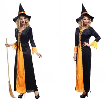 Ladies Purim Brand New adult woman perfomance dress Halloween witch cosplay costume
Ladies Purim Brand New adult woman perfomance dress Halloween witch cosplay costume