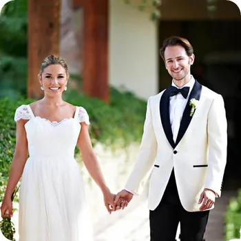 Ivory Groom Tuxedo Men Suits for Wedding Black Shaw Lapel Man Blazer Groomsmen Suit Customize Costume Homme Terno Masculino 2pc
Ivory Groom Tuxedo Men Suits for Wedding Black Shaw Lapel Man Blazer Groomsmen Suit Customize Costume Homme Terno Masculino 2pc