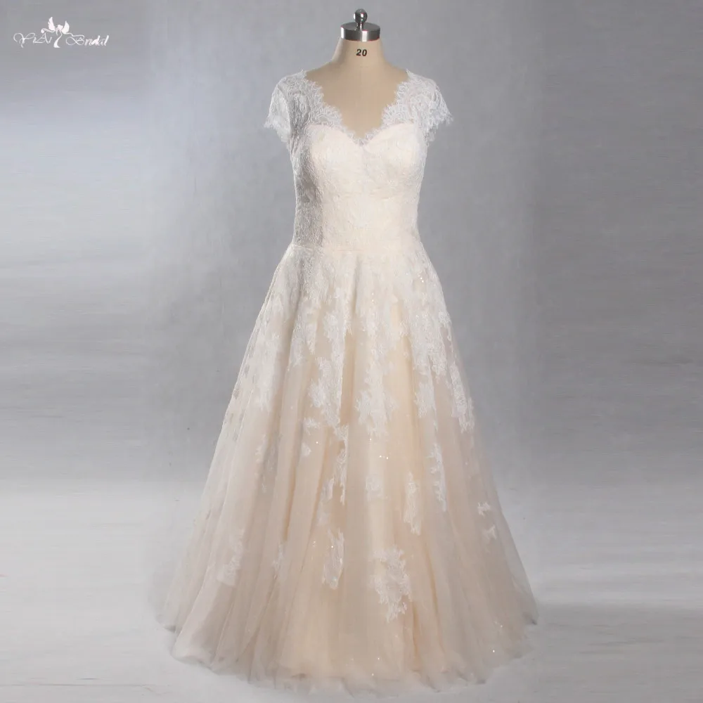 LZ248 High Quality New Fashion Champagne Lace Wedding Dress Bridal Dress Vestido De Casamento Plus Size
LZ248 High Quality New Fashion Champagne Lace Wedding Dress Bridal Dress Vestido De Casamento Plus Size