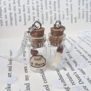 12pcs/lot Salt and Burn, Rock Salt and Matchsticks Bottle Necklace Pendant inspired by Supernatural
12pcs/lot Salt and Burn, Rock Salt and Matchsticks Bottle Necklace Pendant inspired by Supernatural