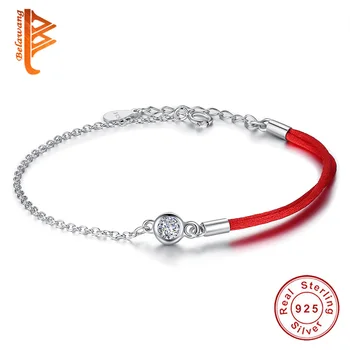 BELAWANG Authentic 925 Sterling Silver Red Thread Rope Bracelet with Sparkling Crystal Charm Bracelet for Women Fashion Jewelry
BELAWANG Authentic 925 Sterling Silver Red Thread Rope Bracelet with Sparkling Crystal Charm Bracelet for Women Fashion Jewelry