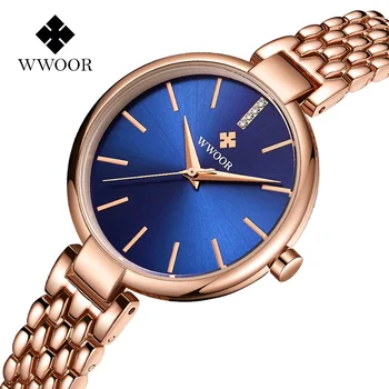 WWOOR Rose Gold Quartz Ladies Wrist Watch Women Fashion Stainless Steel Rhinestones Dress Watches Simple Clock Relogio Feminino
WWOOR Rose Gold Quartz Ladies Wrist Watch Women Fashion Stainless Steel Rhinestones Dress Watches Simple Clock Relogio Feminino