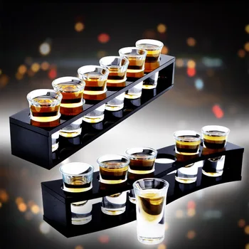 Bar Drinkware Cocktail Black wooden bullet cup rack cup holder With 6pc Shot Glass Set
Bar Drinkware Cocktail Black wooden bullet cup rack cup holder With 6pc Shot Glass Set