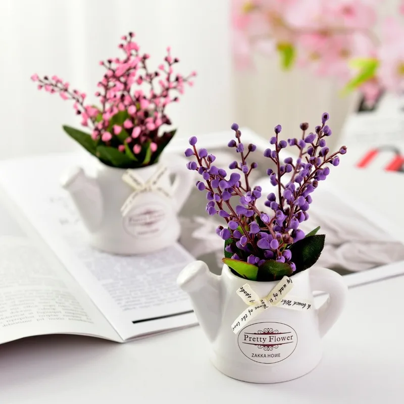 Farmhouse Decor Fake Flower+ceramic Small Pot Vase Bonsai Artificial Flower Plant Flowering Shoots Silk Cloth for Home Garden
Farmhouse Decor Fake Flower+ceramic Small Pot Vase Bonsai Artificial Flower Plant Flowering Shoots Silk Cloth for Home Garden