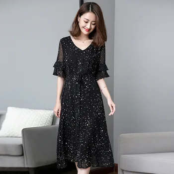 2018Summer fashion Ladies Plus size V neck elegant long chiffon dress flare sleeves waist drawstring casual vestidos XL-XXXXXL
2018Summer fashion Ladies Plus size V neck elegant long chiffon dress flare sleeves waist drawstring casual vestidos XL-XXXXXL