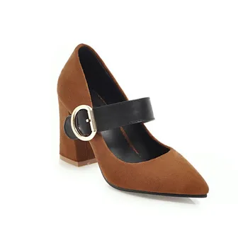 The new spring and summer 2018 belt buckle pointed high-heeled shallow mouth thick with 45 women's shoe size code 33-18115
The new spring and summer 2018 belt buckle pointed high-heeled shallow mouth thick with 45 women's shoe size code 33-18115