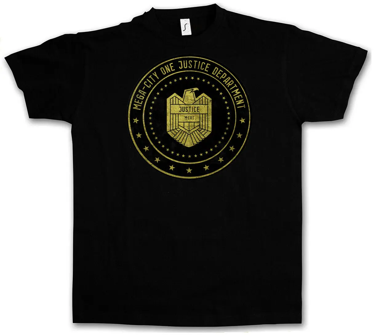 

MEGA CITY ONE JUSTICE DEPT LOGO II T-SHIRT - Judge Comic Dredd Department Eagle