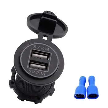 4.2A Dual USB Ports Portable Car Charger Socket Adapter Outlet With Light Suitable For 12V-24V Motorcycles Auto
4.2A Dual USB Ports Portable Car Charger Socket Adapter Outlet With Light Suitable For 12V-24V Motorcycles Auto