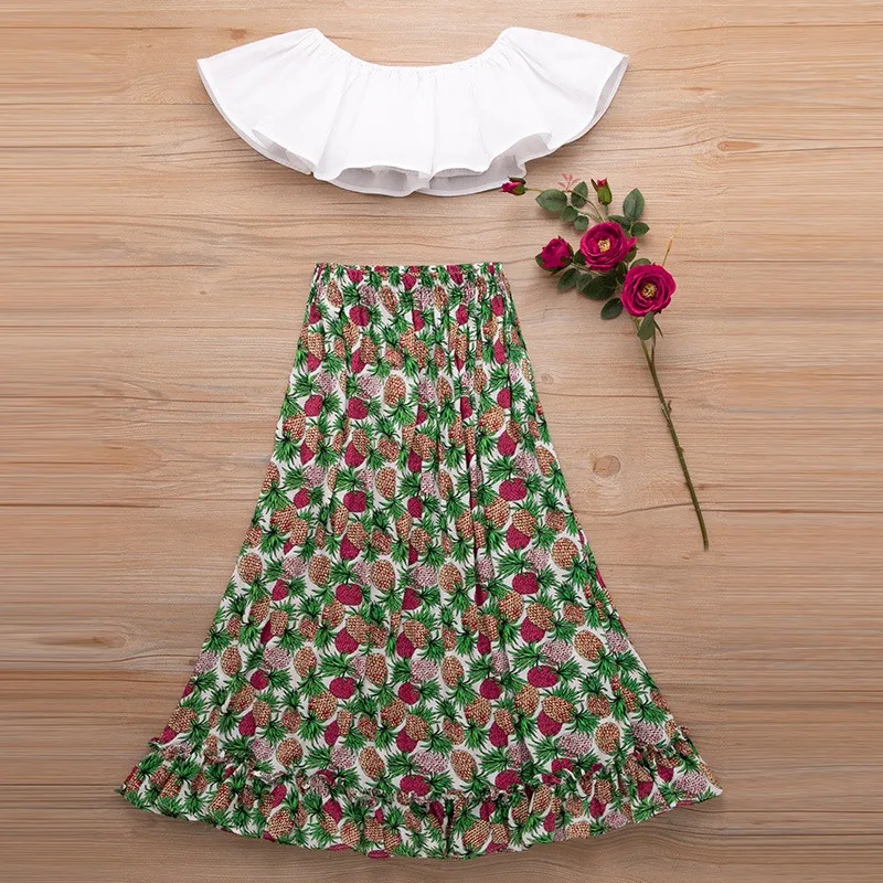 NASHAKAITE-Mother-and-Daughter-Clothes-Boho-Pineapple-Print-Off-Shoulder-Top-Skirt-Mommy-and-me-clothes (1)