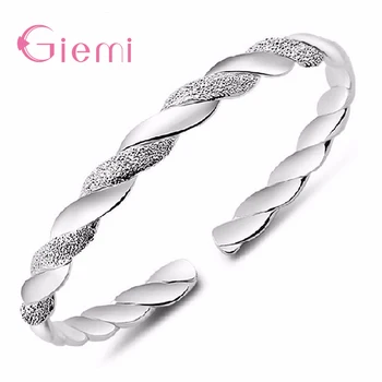 New Simple Fashion 925 Sterling Silver Twining Open Cuff Bangle For Woman Girls Lady Bracelet Jewerly Scrub Smooth Gifts
New Simple Fashion 925 Sterling Silver Twining Open Cuff Bangle For Woman Girls Lady Bracelet Jewerly Scrub Smooth Gifts
