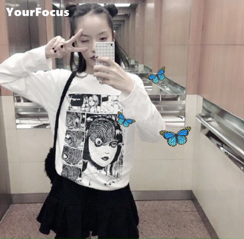 2018 harajuku tshirt Japanese Junji Itou Horror comics print t shirt long sleeve loose plus size women tops lovers tshirt men
2018 harajuku tshirt Japanese Junji Itou Horror comics print t shirt long sleeve loose plus size women tops lovers tshirt men