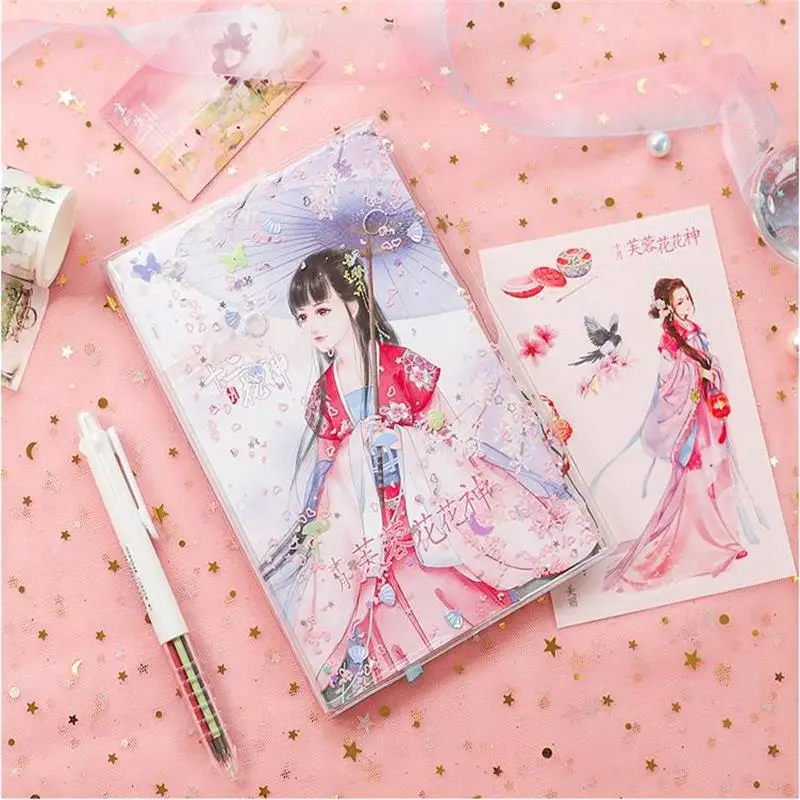 Twelve Flowers God Diary Book Maiden heart Lovely net red diary notebook Wireless gluing | Канцтовары для офиса и дома
