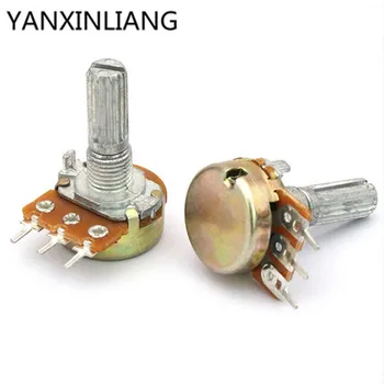 5pcs WH148 3pin B1K B2K B5K B10K B20K B50K B100K B250K B500K B1M Linear Potentiometer 15mm Shaft With Nuts And Washers
5pcs WH148 3pin B1K B2K B5K B10K B20K B50K B100K B250K B500K B1M Linear Potentiometer 15mm Shaft With Nuts And Washers