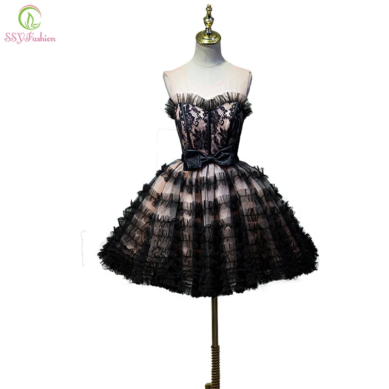 New Short Evening Dress SSYFashion Sexy Black Strapless Sleeveless Lace Party Ball Gown Sweet Princess Formal Dress Custom
New Short Evening Dress SSYFashion Sexy Black Strapless Sleeveless Lace Party Ball Gown Sweet Princess Formal Dress Custom