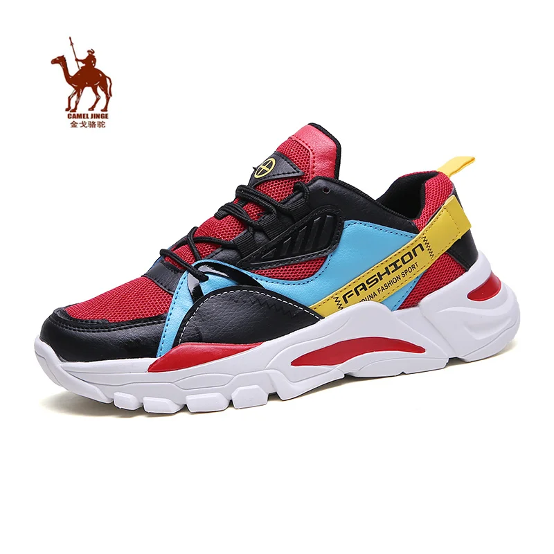 CAMEL JINGE Fashion Red Colorful Men Running Shoes Summer Mesh Breathable Sneakers Chunky Lightweight Outdoor Sport Men Trainers
CAMEL JINGE Fashion Red Colorful Men Running Shoes Summer Mesh Breathable Sneakers Chunky Lightweight Outdoor Sport Men Trainers