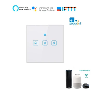 Wifi Smart Wall Light Switch Touch Panel EU Standard 3 Gang Smart Home Works With Alexa Google Home Mini IFTTT free shipping
Wifi Smart Wall Light Switch Touch Panel EU Standard 3 Gang Smart Home Works With Alexa Google Home Mini IFTTT free shipping