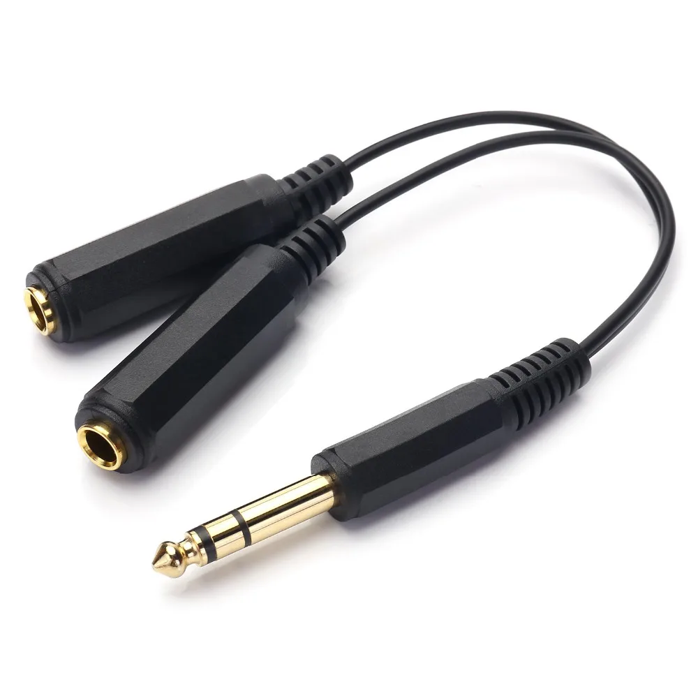 1/4 Splitter, 1/4" TRS Stereo Male to Dual 1/4" TRS Stereo Female Y Splitter Cable Quarter Inch Splitter Cord - 8 Inch / 20cm
1/4 Splitter, 1/4" TRS Stereo Male to Dual 1/4" TRS Stereo Female Y Splitter Cable Quarter Inch Splitter Cord - 8 Inch / 20cm
