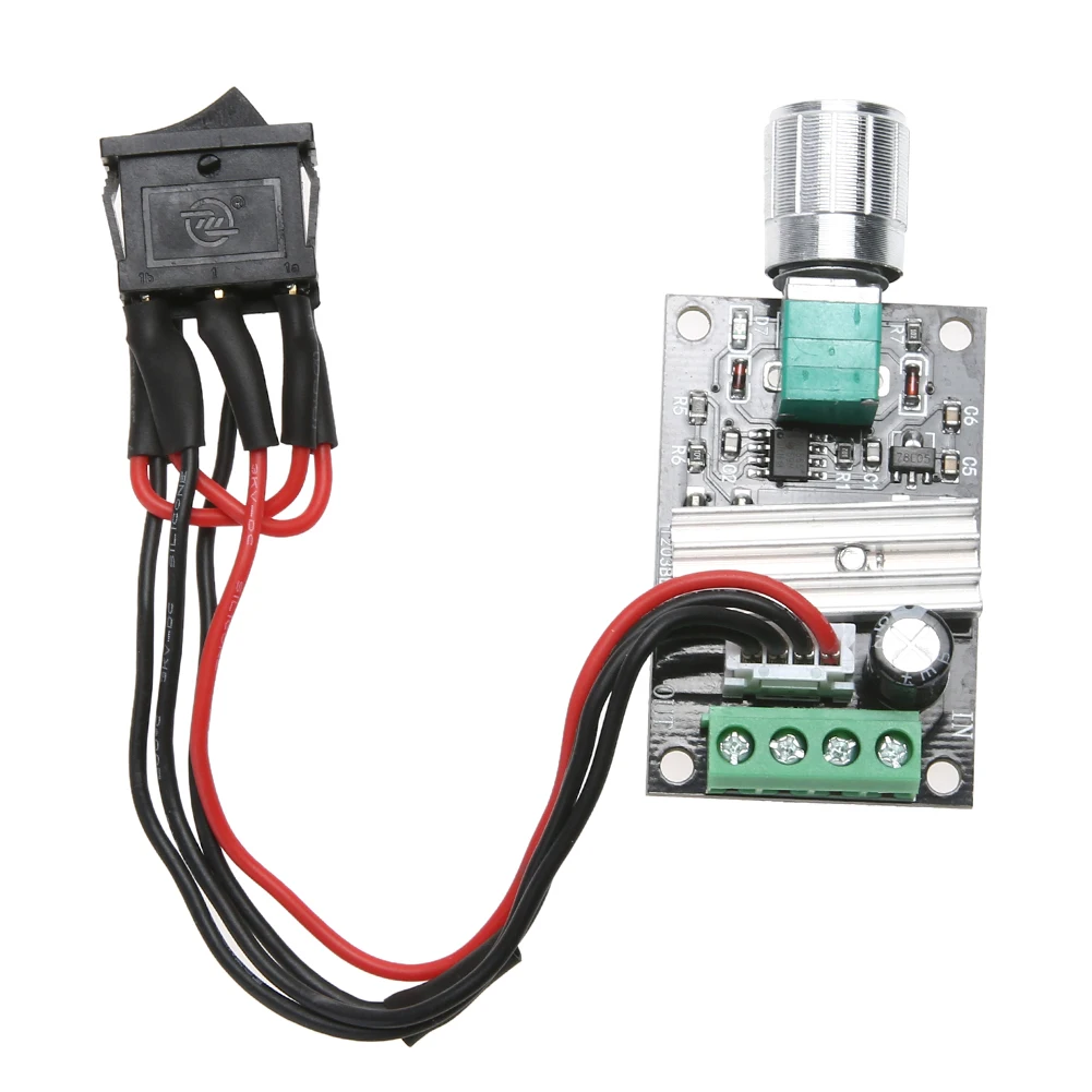 6V 12V 24V 3A PWM DC Motor Speed Controller Forward Reverse /w Switch With reversing control.
6V 12V 24V 3A PWM DC Motor Speed Controller Forward Reverse /w Switch With reversing control.