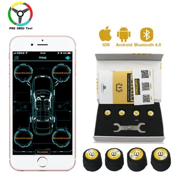 Newest 4 Pieces Outer Sensors TPMS Bluetooth 4.0 Car TPMS Tire Pressure Monitoring System BLE TPMS Low Energy For Android iOS
Newest 4 Pieces Outer Sensors TPMS Bluetooth 4.0 Car TPMS Tire Pressure Monitoring System BLE TPMS Low Energy For Android iOS